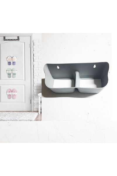 Toptan Bulurum 3 Pieces Bathroom Slippers Holder - Practical Shelf Behind the Door - Slippers Holder