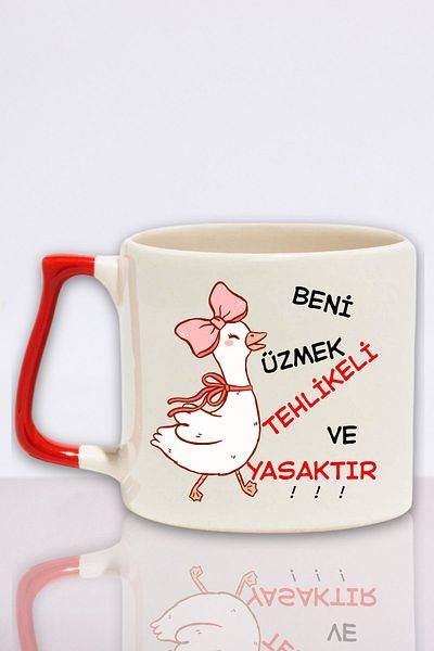qoeuyl boutique It's Dangerous and Forbidden to Hurt Me Printed Fun Gift Colorful Mug with Handle