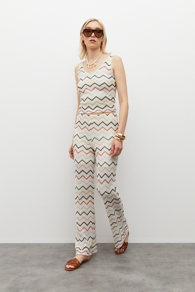 urban focus Patterned Elastic Waist Trousers