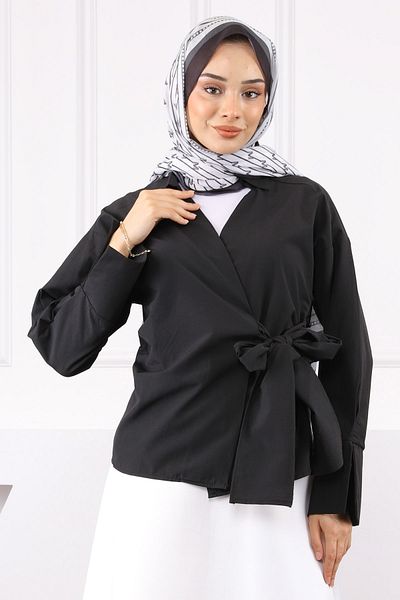 İmajButik Black Side Tie Shirt