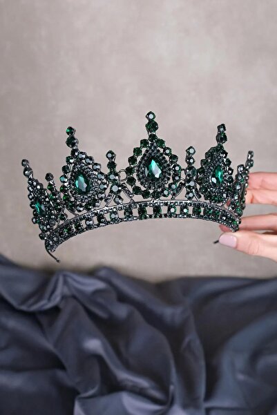 Limelia Coroana de henna pentru mireasa cu piatra de cristal verde Ahu Damla