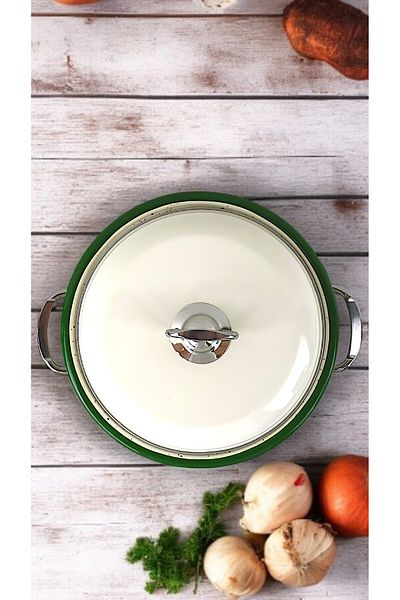 İnci Emaye No. 22 Enamel Pot, Serving, Food Camping, Picnic, Dowry