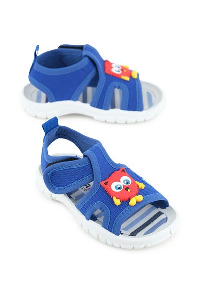 GEZER Boy's Summer Bottom Sole Pvc Comfortable Insole Leave Velcro Adjustable Daily Sandals