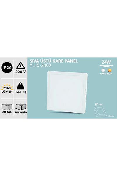 Noas 24W Surface Mounted Round Led Panel White Light