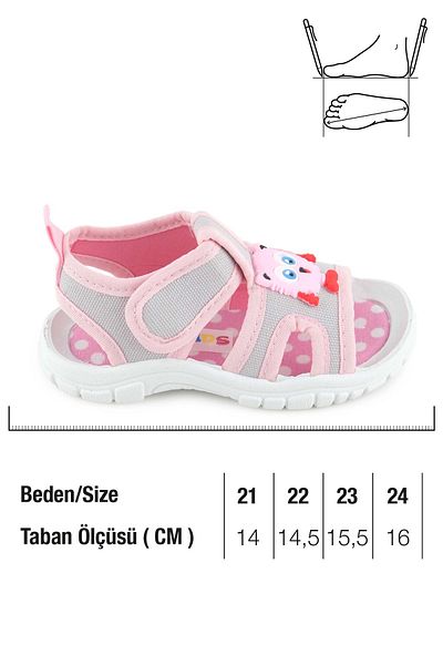 GEZER Girl's Summer Bottom Sole Pvc Comfortable Insole Leave Velcro Adjustable Daily Sandals