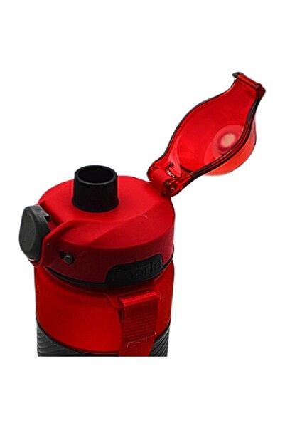 Noki Water Bottle Tritan Auto Lid Soft Touch Silicone Band Strap 750 ml Red