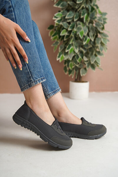 Krowaz Armour Kadın Füme İp Detaylı Günlük Ayakkabı, Anne Ayakkabısı, Babet, ...