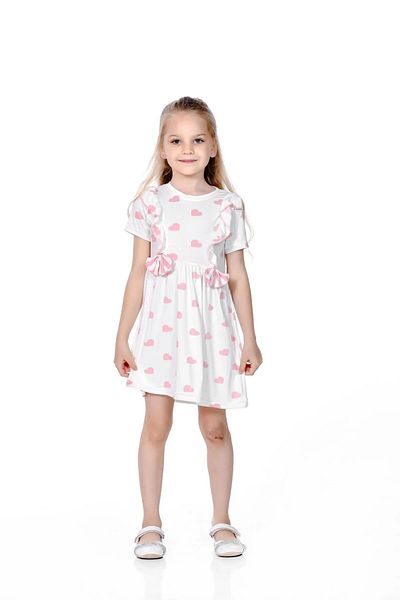 ışıl kids Rochie de vară pentru fetiță, cu model de inimă, cu detaliu de fundă