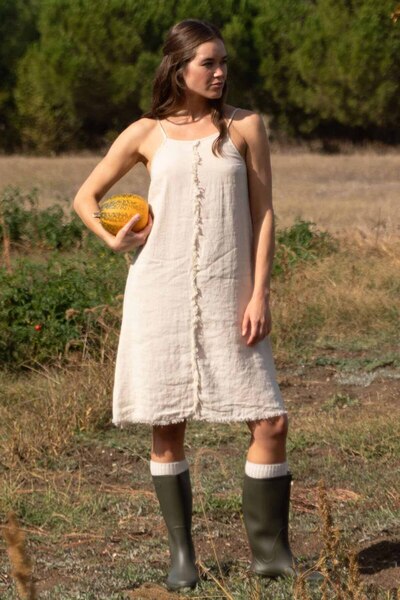 JOJOMIA April Püskül Detaylı Askılı Kadın Elbise Bej