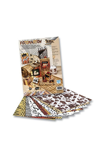 Folia Σετ φωτογραφικού χαρτονιού με εκτύπωση δέρματος ζώου, 25x35 εκ.