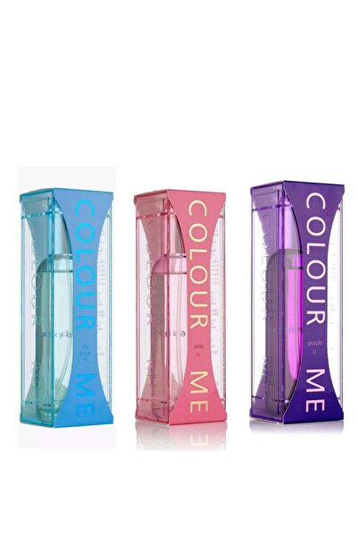 Colour Me مجموعة من 3 عطور أو دو برفوم كومبو سماوي أزرق وردي بنفسجي 100 × 3 (...