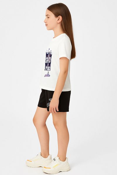 Let's Wear Kuromi so Cool Premium Kids Bottom Top T-Shirt Shorts Set / 2 Piece Shorts Set
