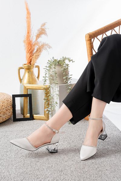 Egepass Zoe Style and Comfort Combined Thick Heelled Evening Dress Women's Shoes