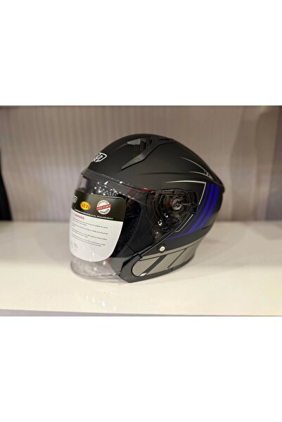 CRN KASK CRN 620 AİR ÇENESİZ MAT SİYAH/MAVİ