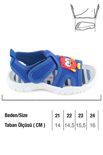 GEZER Boy's Summer Bottom Sole Pvc Comfortable Insole Leave Velcro Adjustable Daily Sandals