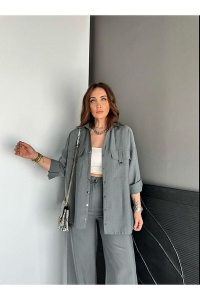 EGZOTİK ASORTİK Shirt Pants Set with Cover Pocket