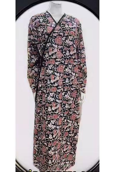 AKŞEN GİYİM Plus Size Cotton Viscose Fabric Binding Easy to Use Prayer Dress