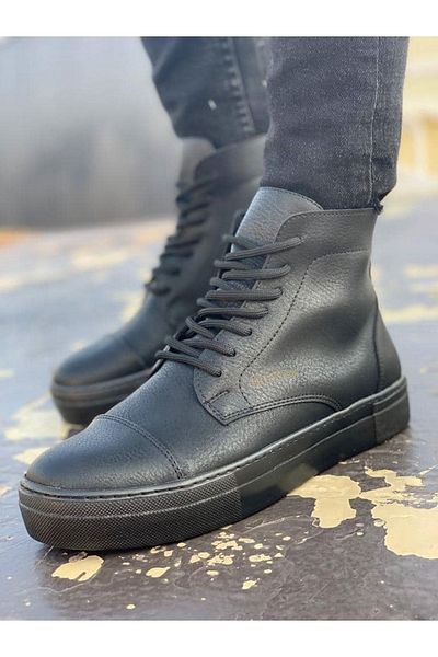 Ramer Ch029 Cst Vulcanized Lace up Men's Boots Black