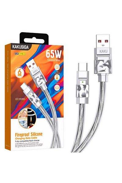 REDz Accessories KSC-956 Cable, USB to Type-C, Compatible with iPhone 15/16 and Android, 65W Data Transfer, Gray