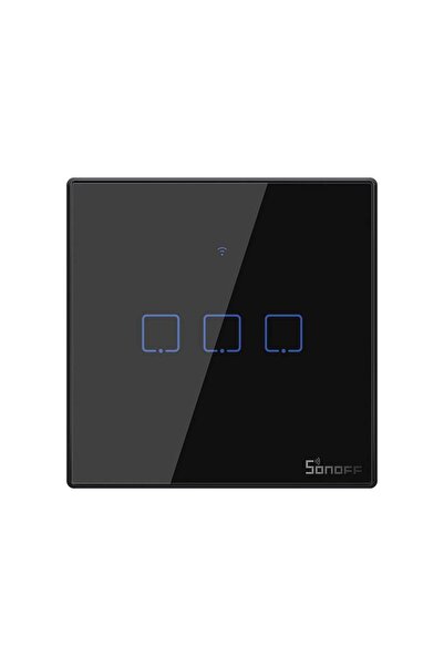 Sonoff Smart triple switch, black tempered glass, can mount, Alexa and Google Assistant compatible, Sonoff