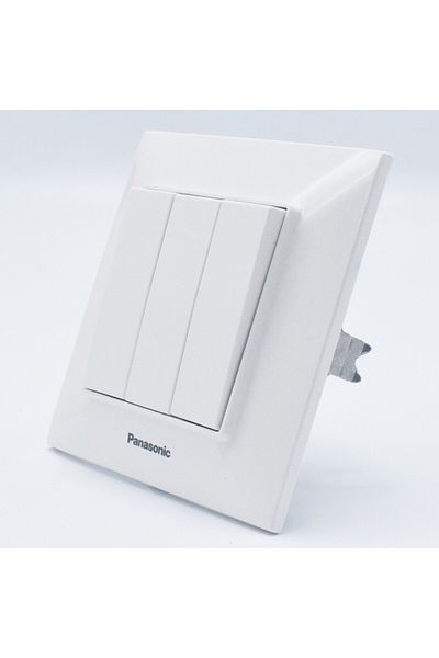 PANASONIC Triple switch 10A, IP20, White, Panasonic Arkedia Slim