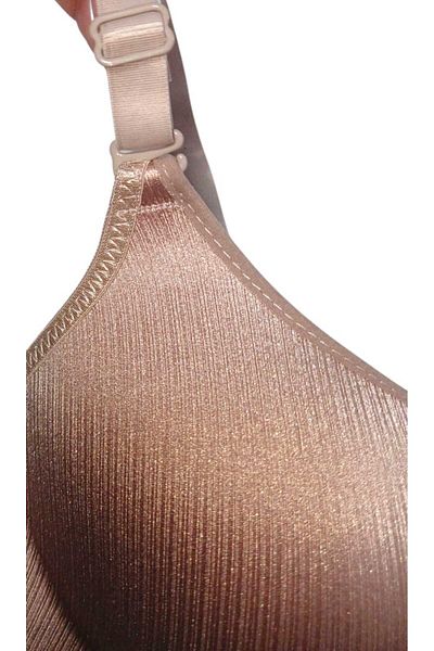 gigigiyim Καφέ C Cup Wire Free Unpadded Satin Twill σουτιέν