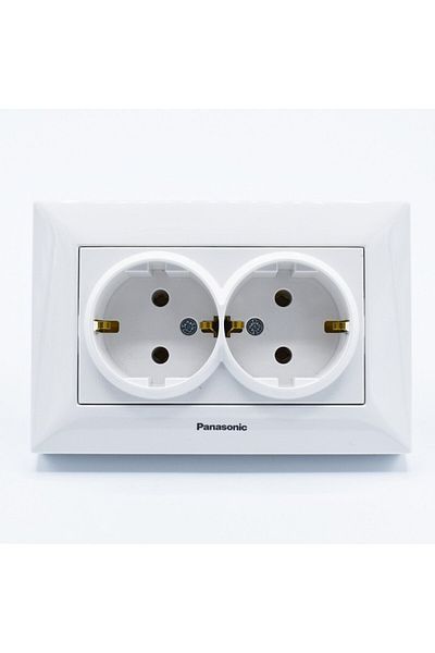PANASONIC Arkedia Panasonic, ST, white, double socket outlet witch earthing, ST, white