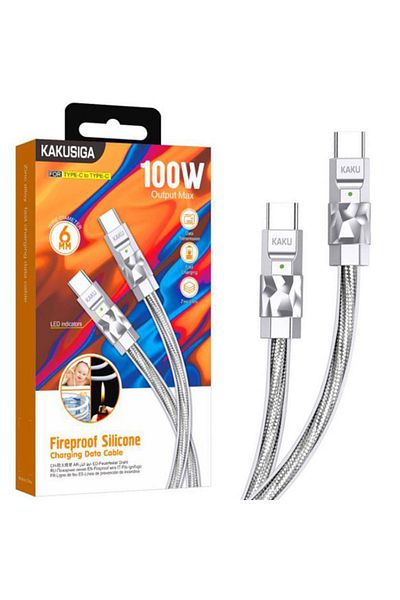REDz Accessories KSC-956 Cable with Type-C, Compatible with iPhone 15/16 and Android, 100W Data Transfer, Gray