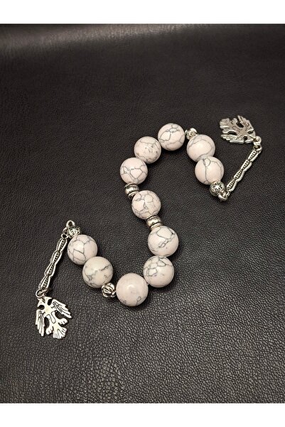 Han Ticarethane 11 bucăți Zaza Model Alb Piatră Naturală Havlit Tesbih