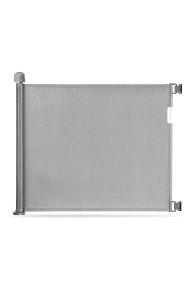 BabySafe باب أمان شبكي رمادي قابل للطي، مقاوم للأشعة فوق البنفسجية، يمكن استخدامه بيد واحدة