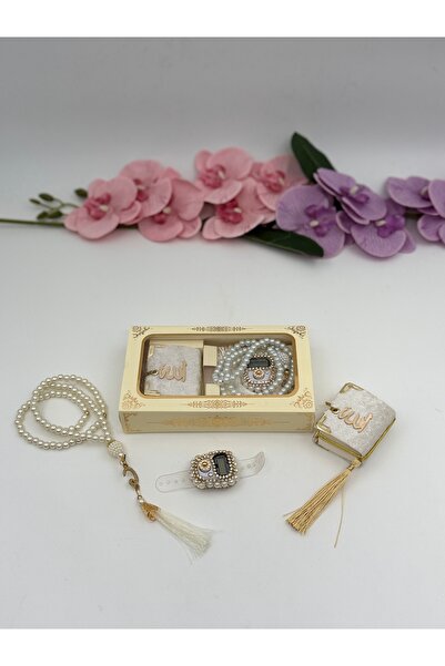 Uğurlu Hac 3 seturi de mărgele de rugăciune din perle, tip mini Coran, zikirm...