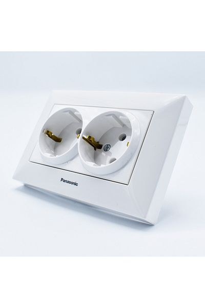 PANASONIC Arkedia Panasonic, ST, white, double socket outlet witch earthing, ST, white