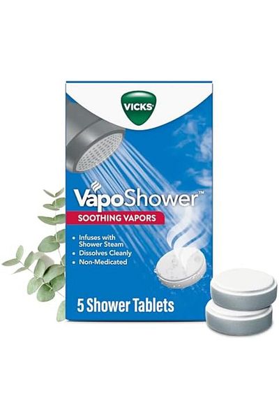 Vicks فابو شاور، أقراص استحمام، أبخرة عطرية، أوكالبتوس ومنثول - ٥ أقراص