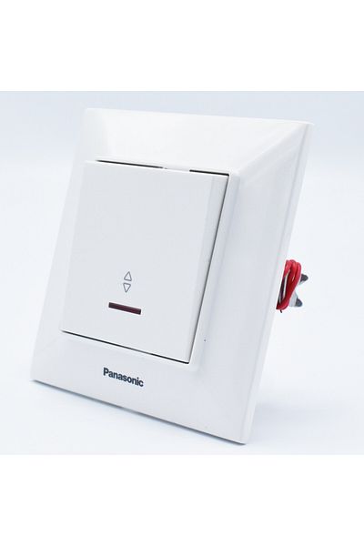PANASONIC Întrerupător cu două căi cu led 10A, IP20, alb, Panasonic Arkedia Slim