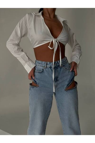 DENİKK TREND ÖZEL TASARIM BOL PAÇA RAHAT KALIP DENİM JEAN PALAZO BAGGY PANTOLON 30