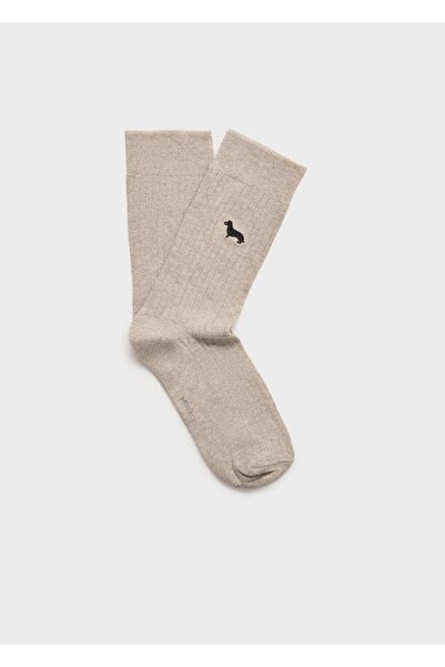 MANGO Man İşlemeli pamuklu çorap