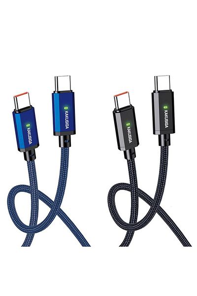 REDz Accessories Cablu KSC-967 cu mufă Type-C, compatibil cu iPhone 15/16 și Android, putere 60W, albastru