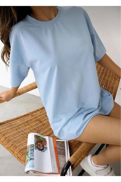 Kuraff Giyim Βαμβακερό Oversize Boyfriend με λαιμόκοψη