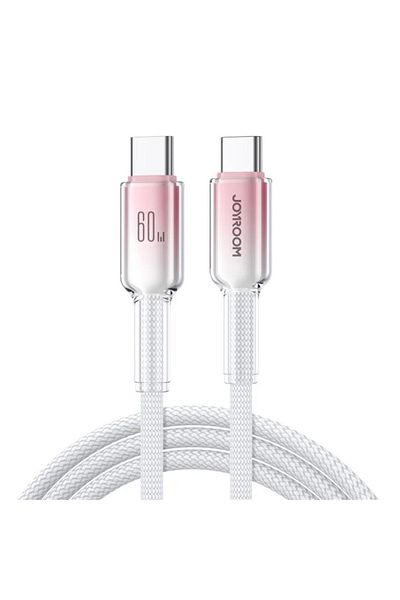 REDz Accessories Type-C Cable, Compatible with iPhone 15/16 and Android, Joyroom S-A42, 60W Data Transfer, White-Pink