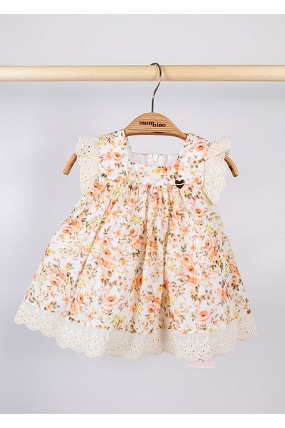 Top Kids Baby Girl Floral Fisto Detailed Dress and Shorts