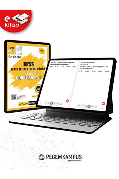 Pegem Akademi Yayıncılık 2026 KPSS Ön Lisans Genel Yetenek Genel Kültür Tamamı Video Çözümlü E-Soru Bankası