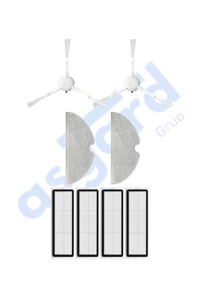 Asgard Grup Xiaomi 1C,2C,Mop 2 Compatible 2 Side Brushes 4 Filters 2 Mops