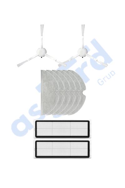 Asgard Grup Xiaomi 1C,2C,Mop 2 Compatible 2 Side Brushes 2 Filters 6 Mops