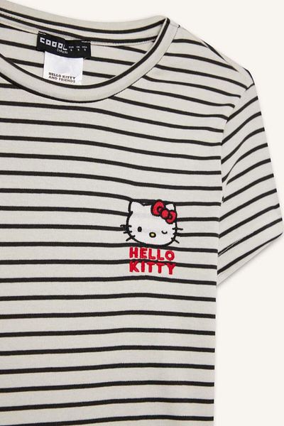 DeFacto Νέα σεζόν Coool Hello Kitty ριγέ μπλουζάκι με κοντό μανίκι