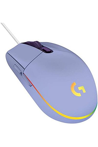 logitech ماوس الألعاب السلكي Logitech G203 LIGHTSYNC - دقة 8000 نقطة في البوصة، أزرار قابلة للتخصيص، موجات ألوان RGB - فاتح