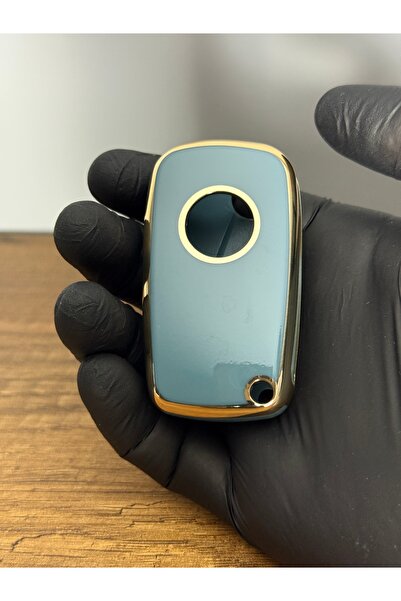 Mavi Keys Husă Nano de protecție pentru telecomandă din silicon cu 3 butoane, compatibilă cu Fiat Fiorino, Linea – Culoare gri