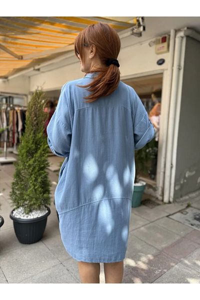 DenizEge Jackie Cotton Dress/Tunic Blue
