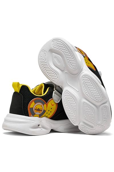 Elit 441 Black Yellow Lighted Velcro Baby Boy Shoes