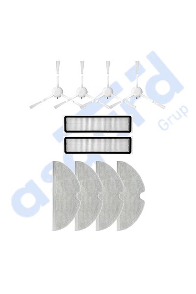 Asgard Grup Dreame D9,D9 Max,L10 Pro,D9 Pro Compatible 4 Side Brushes 2 Filters 4 Mops