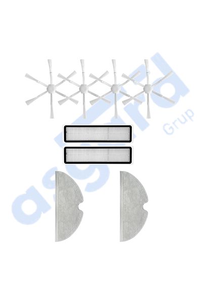 Asgard Grup Dreame D9,D9 Max,L10 Pro,D9 Pro Compatible 4 Side Brushes 2 Filters 2 Mops